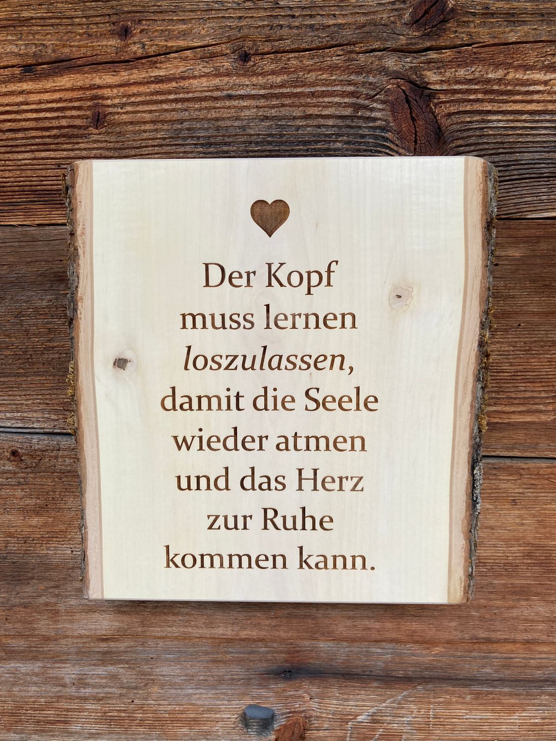 Unikat Wandbild „Der Kopf muss lernen loszulassen, damit die Seele wieder atmen und das Herz zur Ruhe kommen kann&quot;