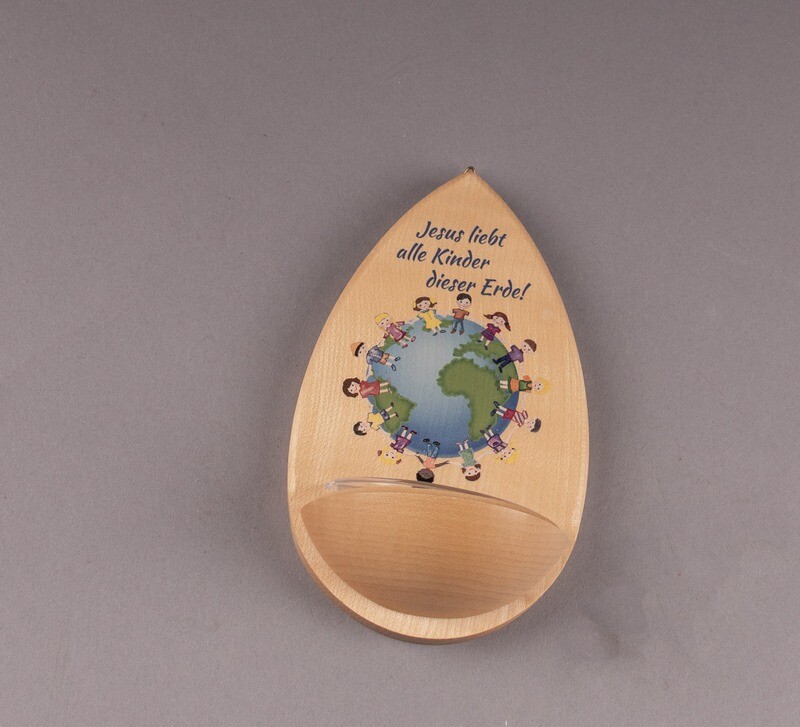Weihwasserkessel "Jesus liebt alle Kinder dieser Erde" Weihwasserkessel "Jesus liebt alle Kinder dieser Erde"