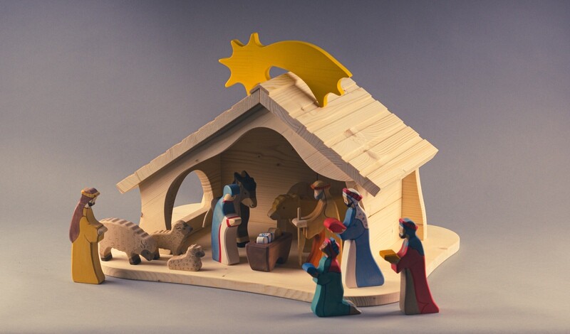Weihnachtskrippe "Holztiger"