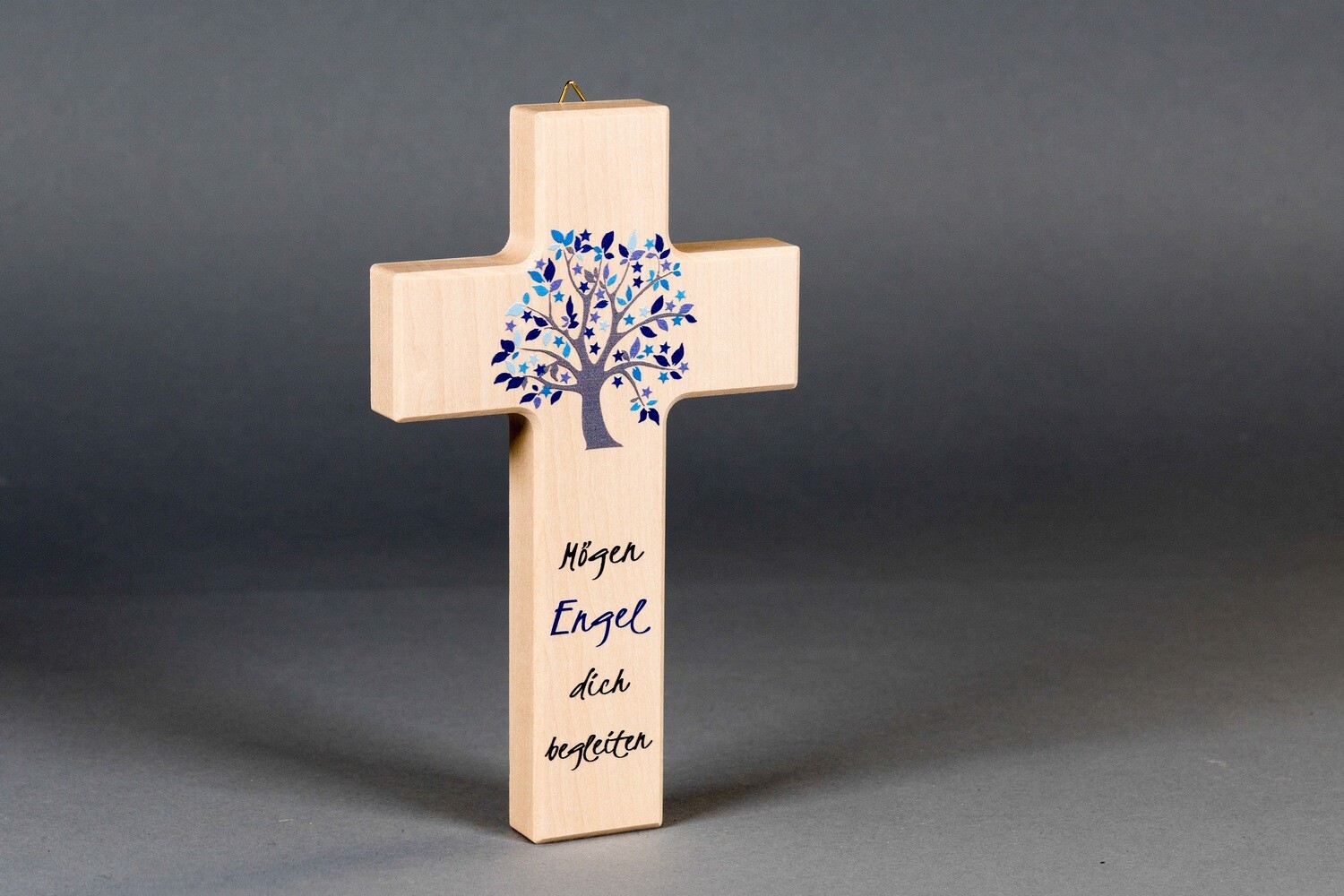 Kinderkreuz "Mögen ENGEL dich begleiten“, Farbe: Blau
