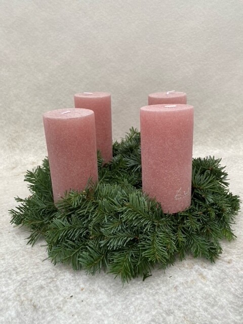 Adventskranz klein mit rosa Kerzen