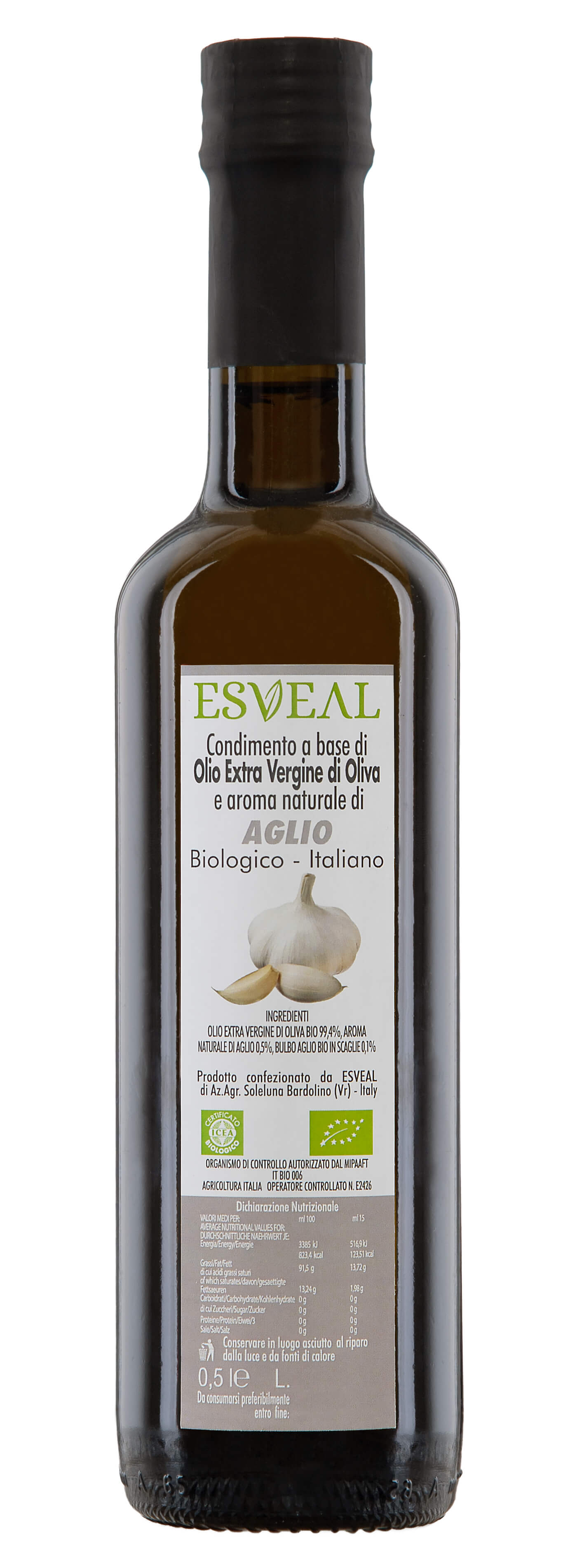 Bio Olivenöl mit Knoblauch - Bardolino Olivenöl
