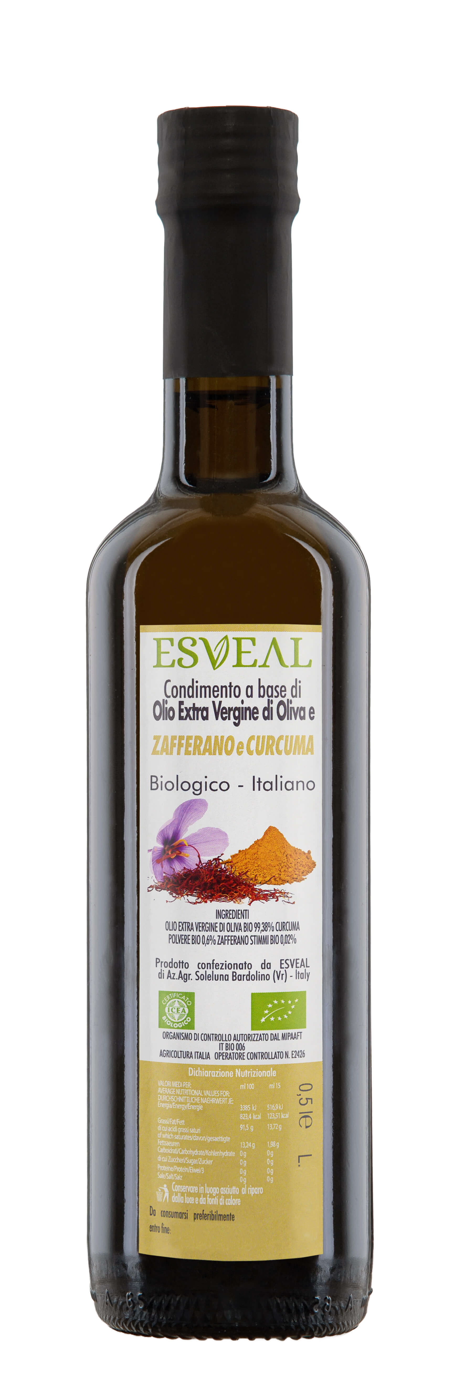 Bio Olivenöl mit Safran und Kurkuma - Bardolino Olivenöl