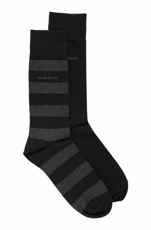 Hugo Boss - Sokken 2-pack zwart/grijs streep