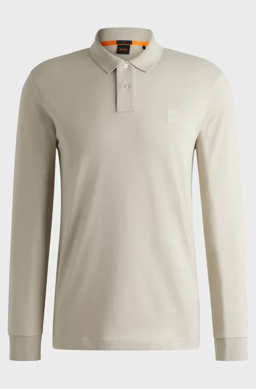 Hugo Boss polo lange mouw - Beige