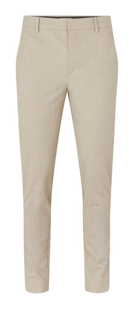 Plain chino - Soft sand mini grid