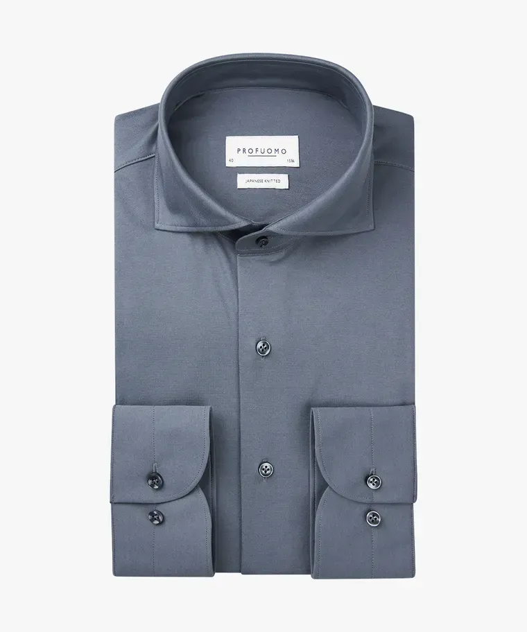 Profuomo Japanese knitted overhemd - Denim blue