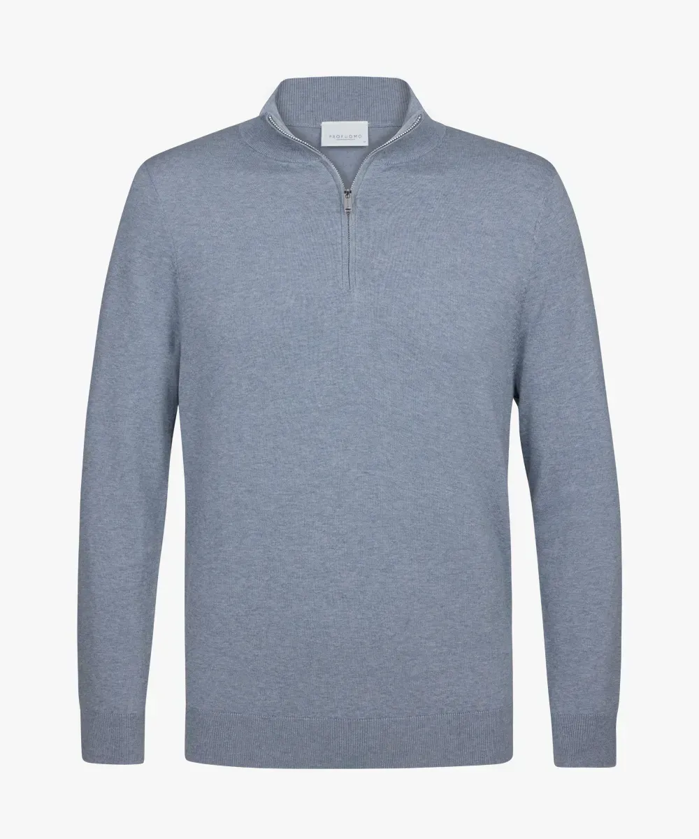 Profuomo halfzip trui - Blauw