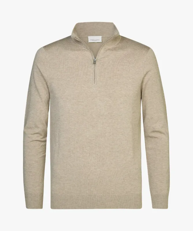 Profuomo halfzip trui - Beige
