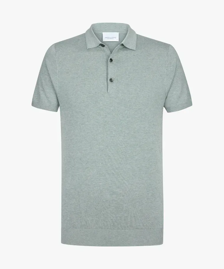 Profuomo knitted polo - Groen