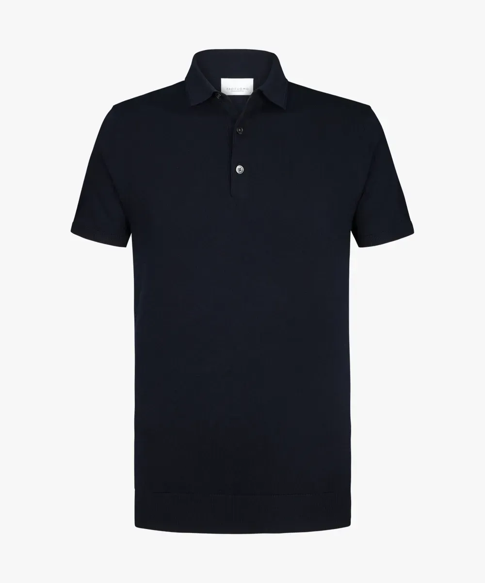 Profuomo knitted polo - Navy