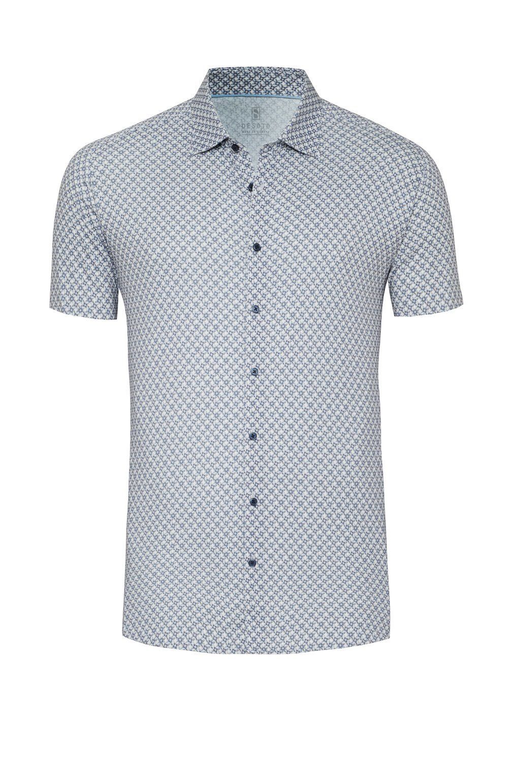 Desoto shirt | korte mouw - Denimblauwe bloemen