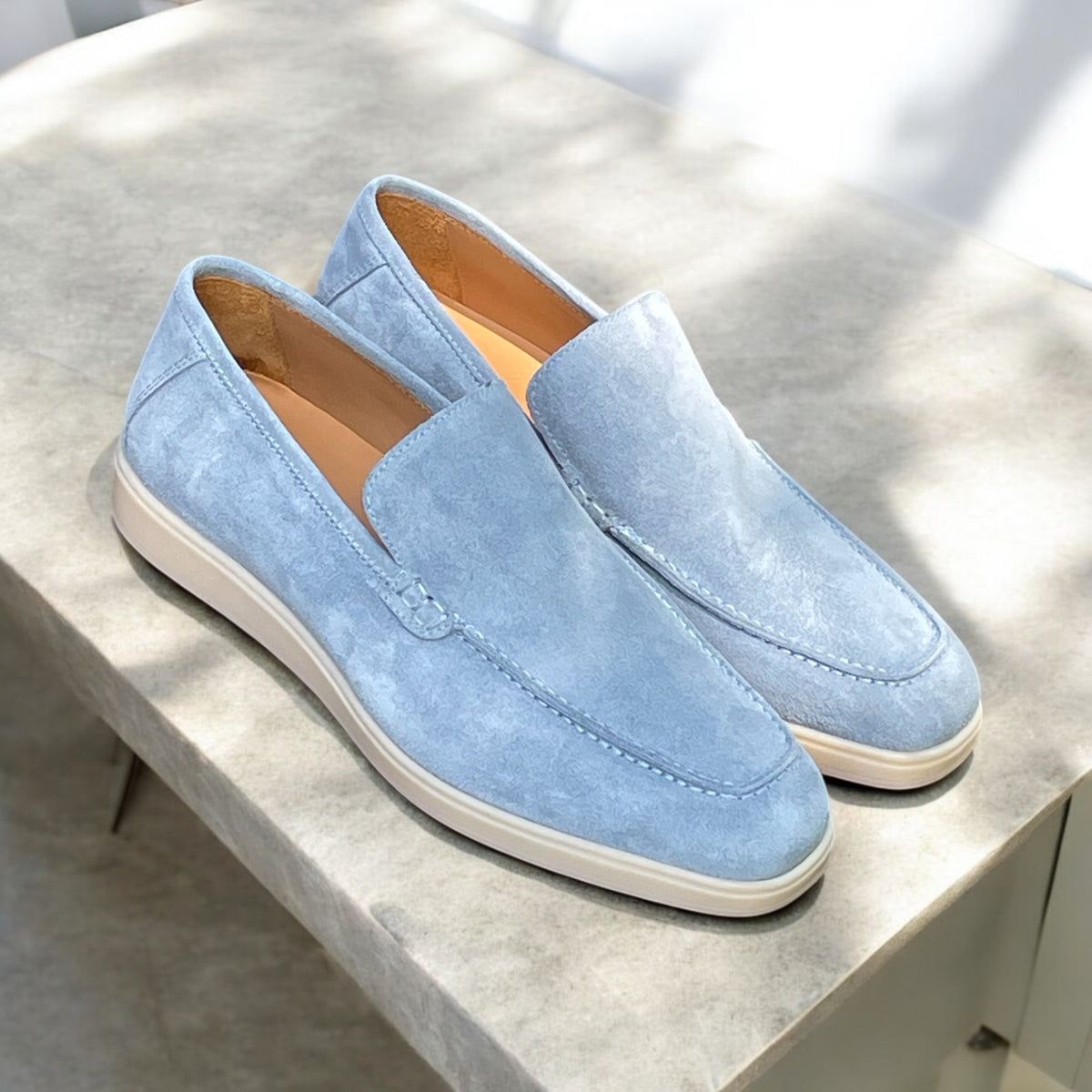 Alberto Bellini loafers - Lichtblauw suede