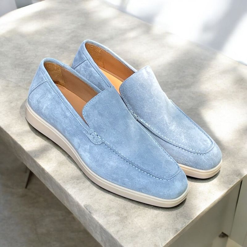 Alberto Bellini loafers - Lichtblauw suede