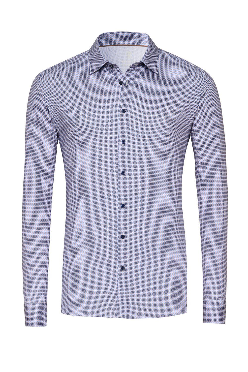 Desoto shirt - Blauw met beige werkje