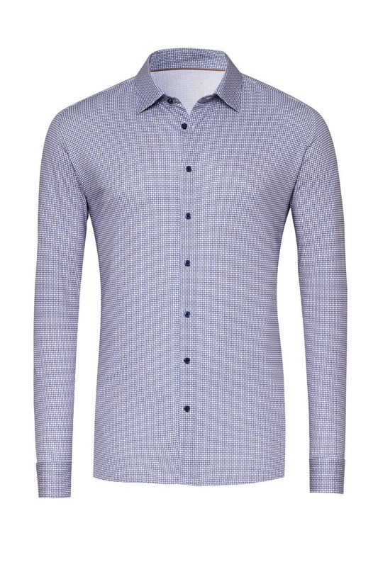 Desoto shirt - Blauw met beige werkje