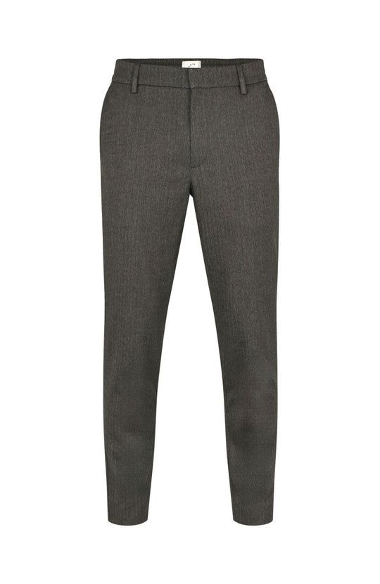 Plain chino - Zwart/bruin visgraat
