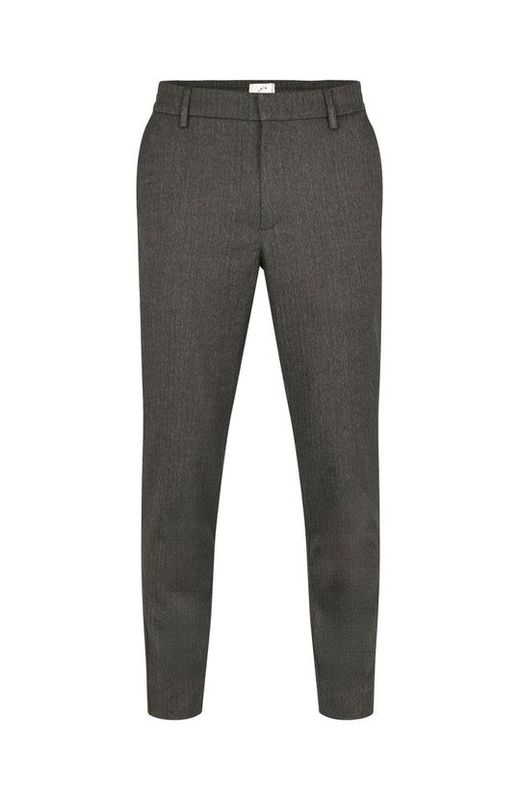 Plain chino - Zwart/bruin visgraat
