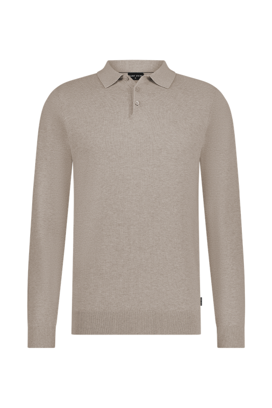 Saint Steve polo lange mouw - Stone