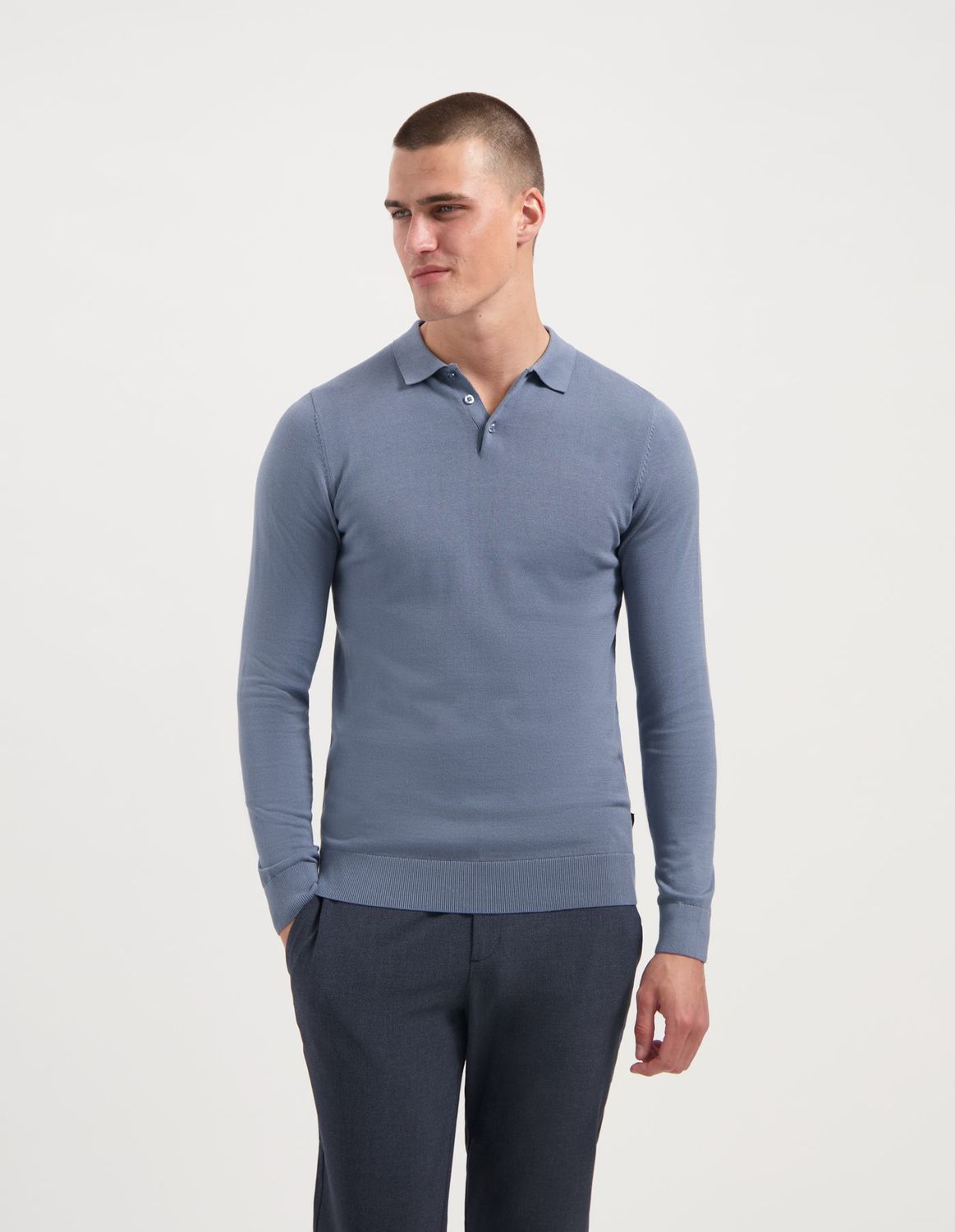 Saint Steve polo lange mouw - Blauw