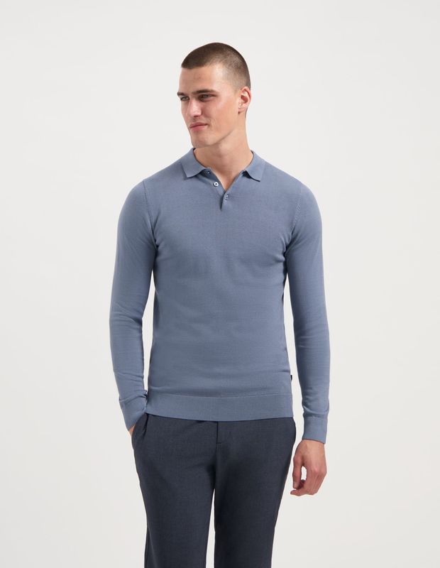Saint Steve polo lange mouw - Blauw