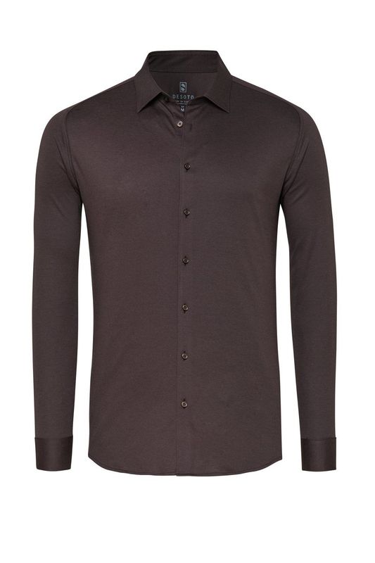Desoto shirt - Donkerbruin pique