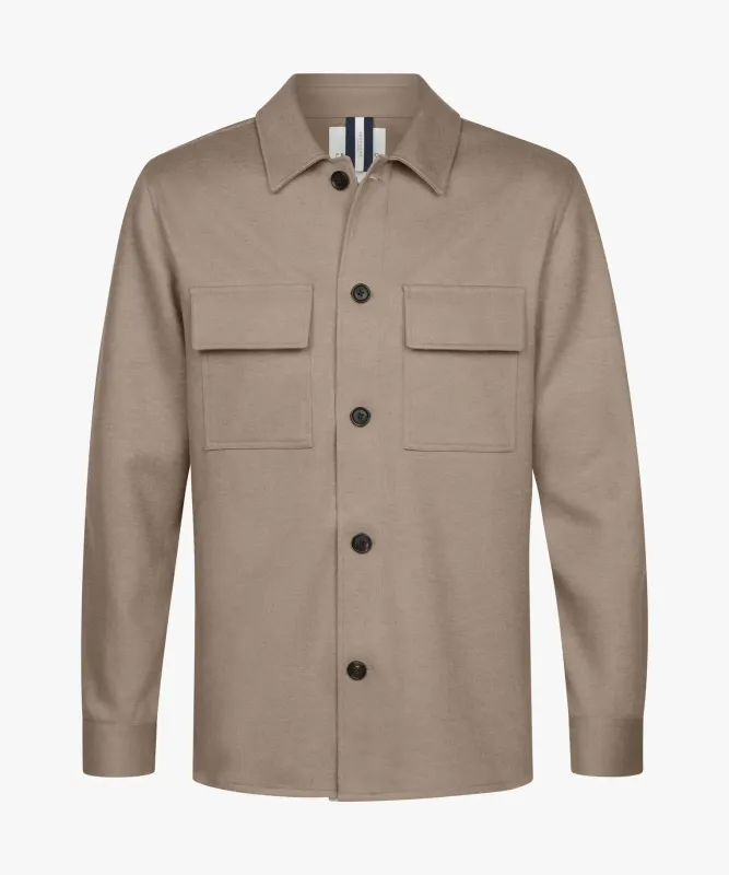 Profuomo overshirt wolmix - Beige