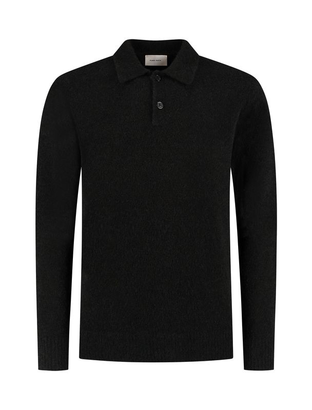 Pure Path polo lange mouw - Zwart