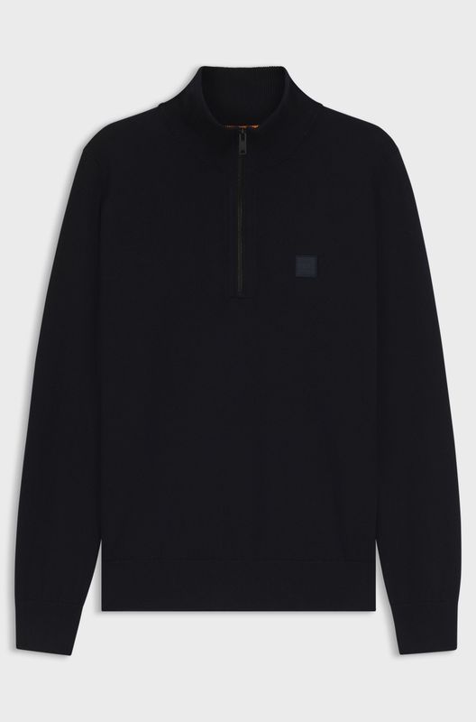 Hugo Boss gebreide halfzip trui - Donkerblauw