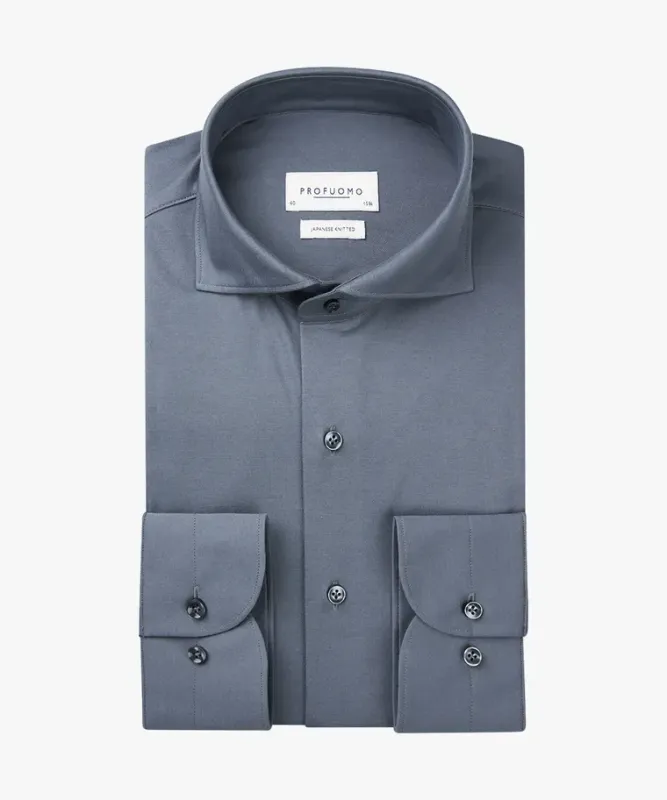 Profuomo Japanese knitted overhemd - Denim blue