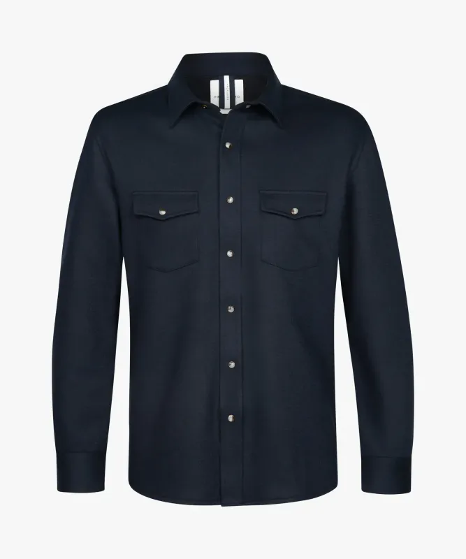 Profuomo overshirt wolmix - Navy