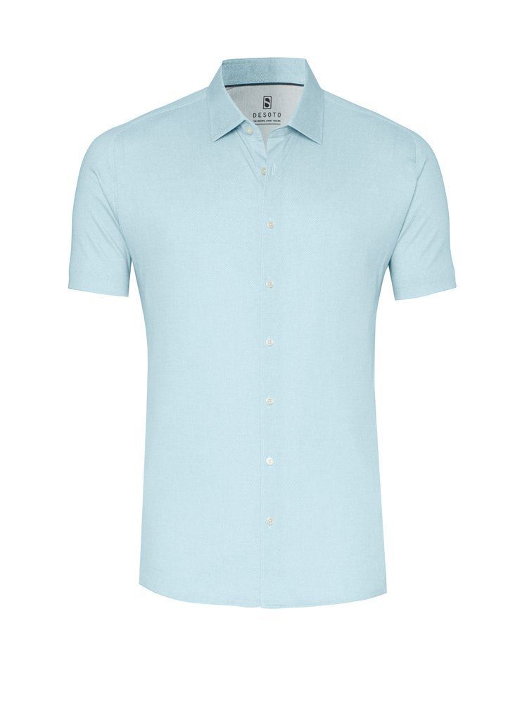 Desoto shirt | korte mouw - Aqua oxford