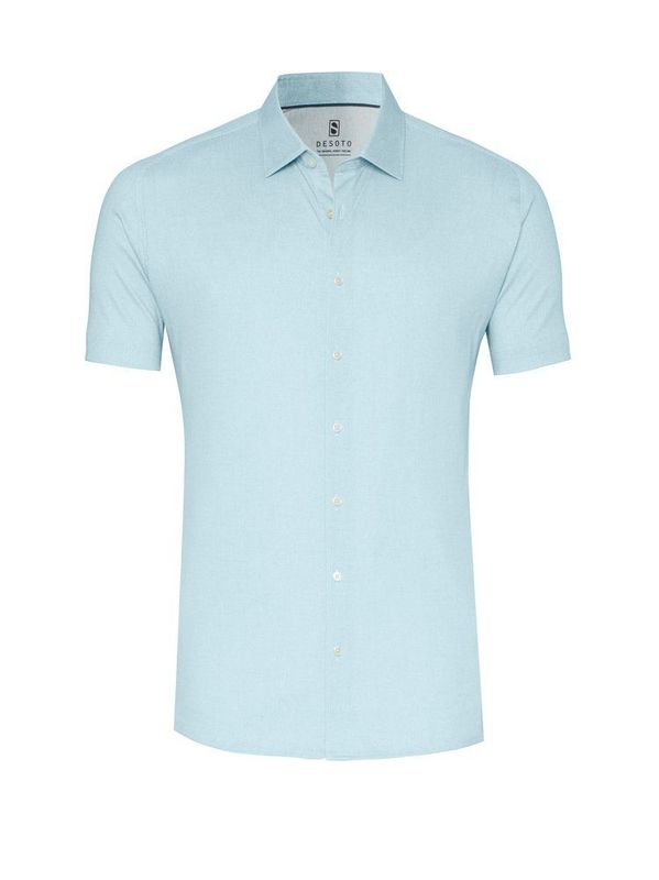 Desoto shirt | korte mouw - Aqua oxford