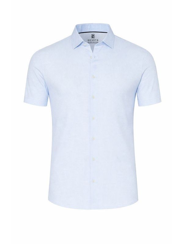 Desoto shirt | korte mouw - Lichtblauw met witte strepen Desoto shirt | korte mouw - Lichtblauw met witte strepen