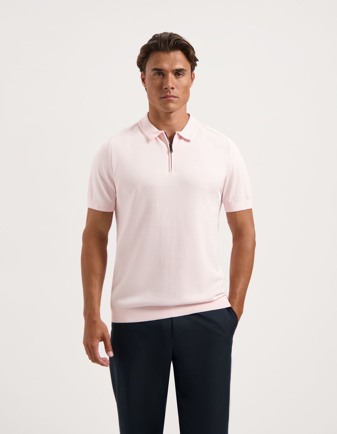 Saint Steve polo met zip - Roze