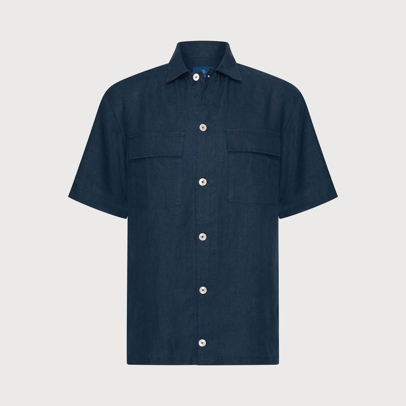 Blue Industry linnen shirt - Navy