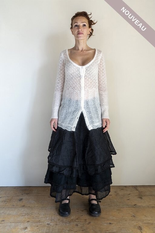 °VIP DAYS° *DERNIERE PIECE Gilet Amelie long écru tS/M -50%