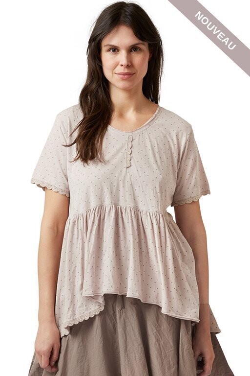 °SOLDES°  T-shirt 44841 pois marron -50%