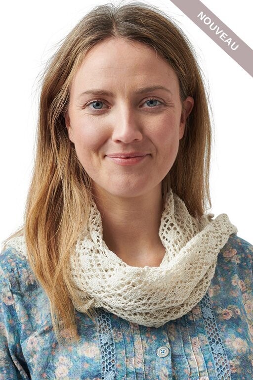 °SOLDES° Écharpe triangle en crochet 77532 cream -50%