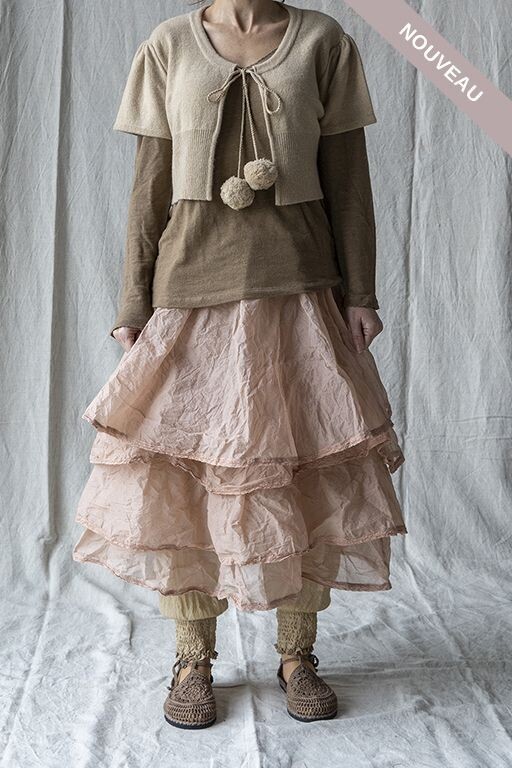 °VIP DAYS° *DERNIERE PIECE  Gilet Pompom laine sable tS -50%