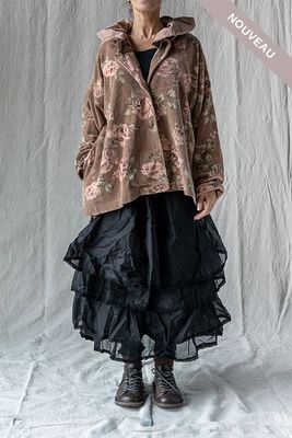 *DERNIERE PIECE Veste 3/4 Pissenlit fleurs rose txl