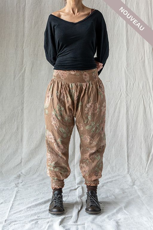 °VIP DAYS°  Pantalon Fanfan fleurs amande -50%