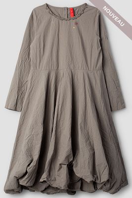 °*DERNIERE PIECE   Robe Natalie 55871 grise rayé rose poudré tXL -40%