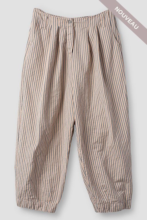 *DERNIERE PIECE* Pantalon Botvi 11426 lin rayé bleu et rose tS