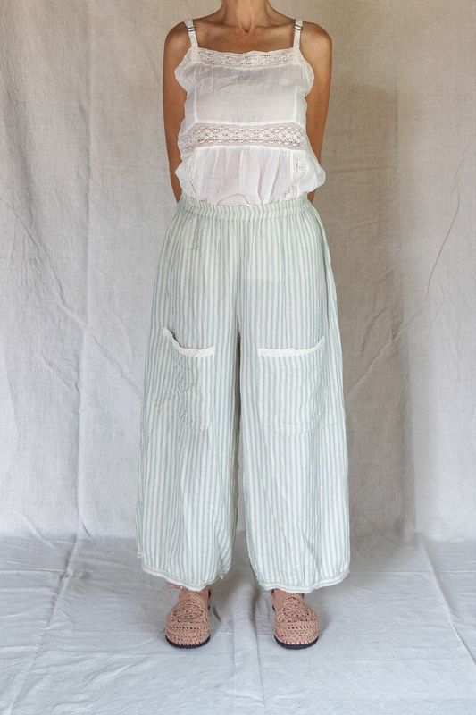 Pantalon Gus rayé bleu