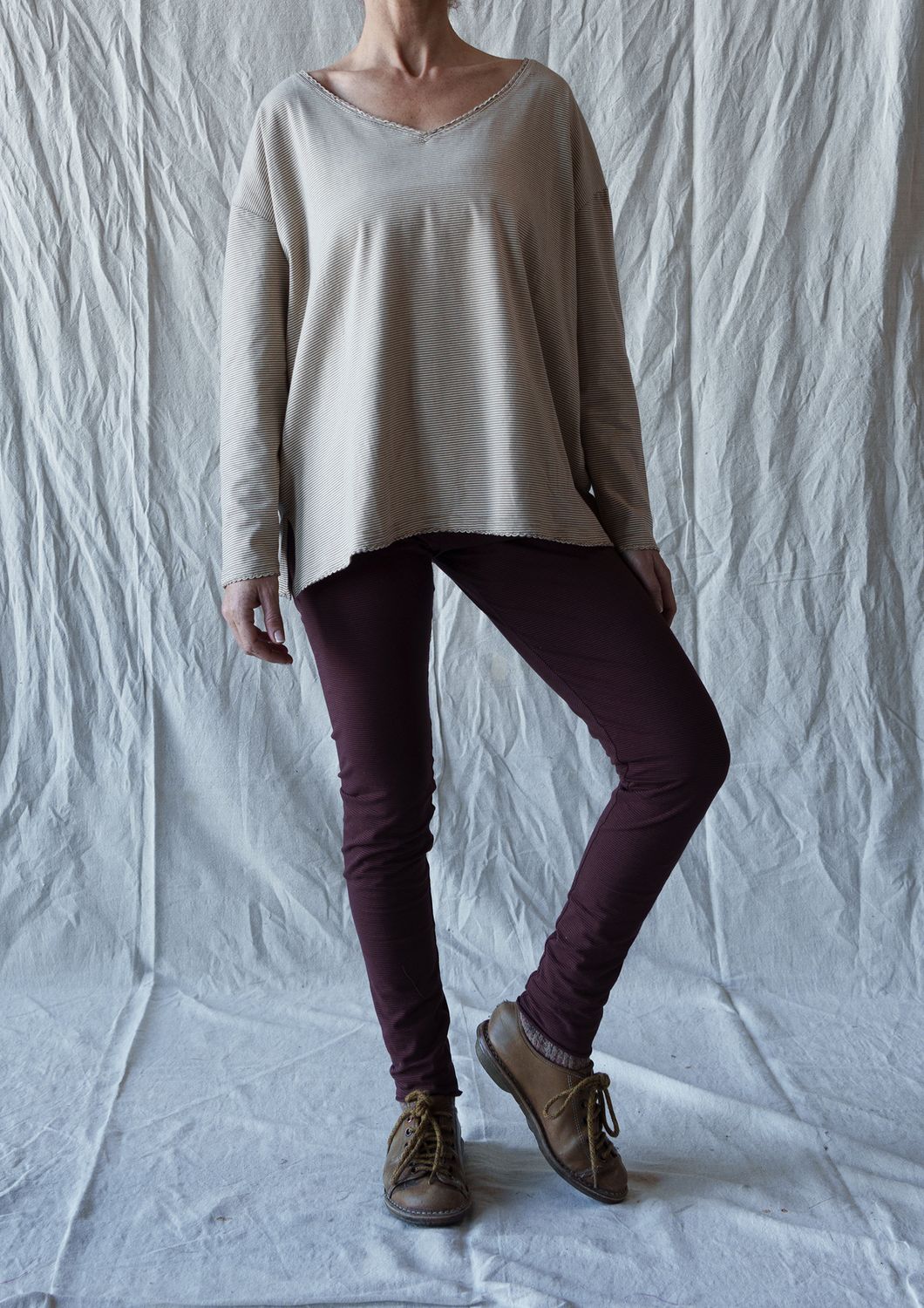 T-Shirt Noé  Rayé Cognac
