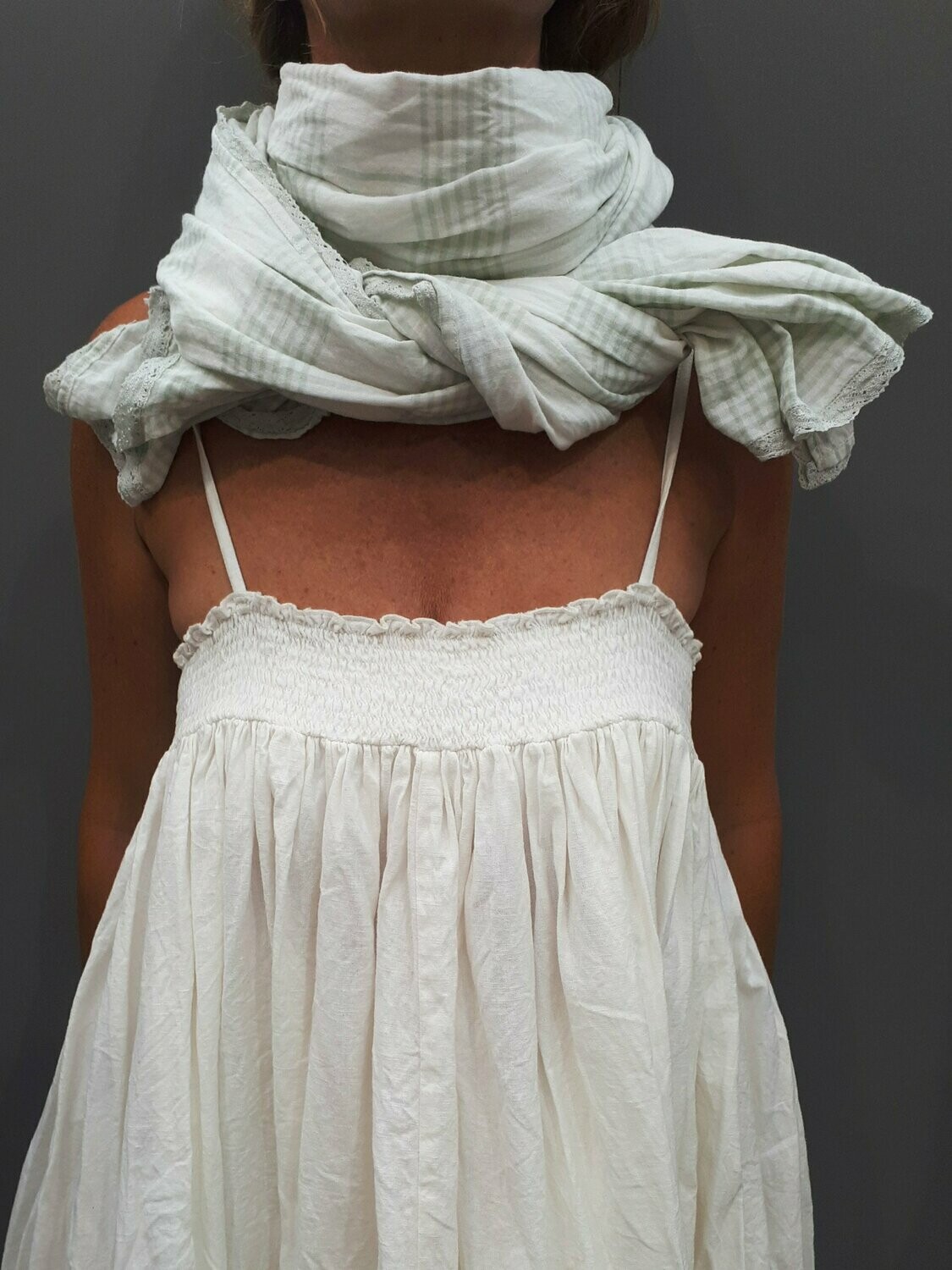 Écharpe Pauline carreaux vert -40%