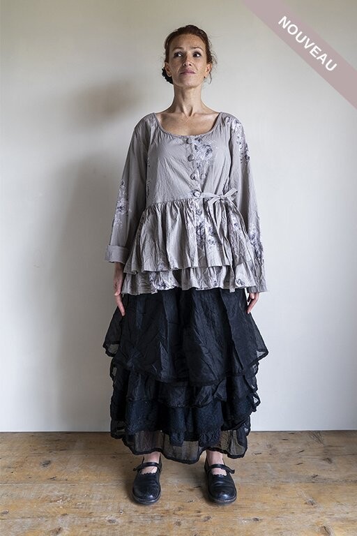 *DERNIERE PIECE Veste Mélissa fleurs taupe  tS  -50%