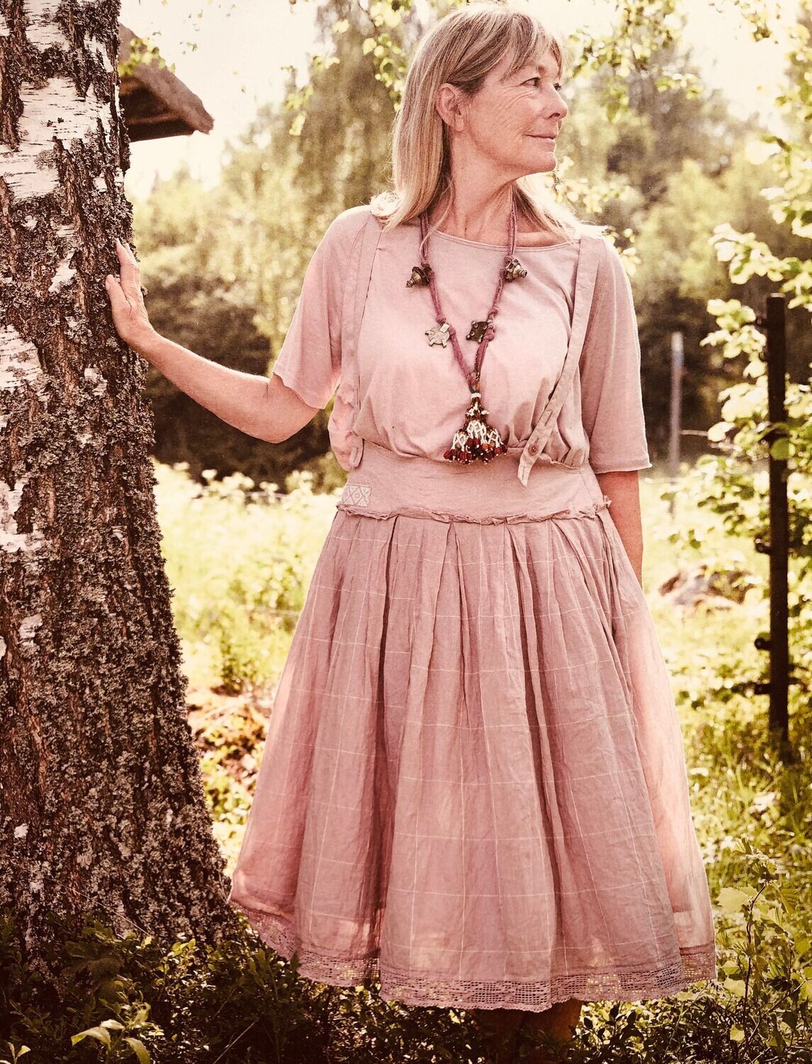 *DERNIERE PIECE  Jupe 22925 carreaux rose tXL -40%