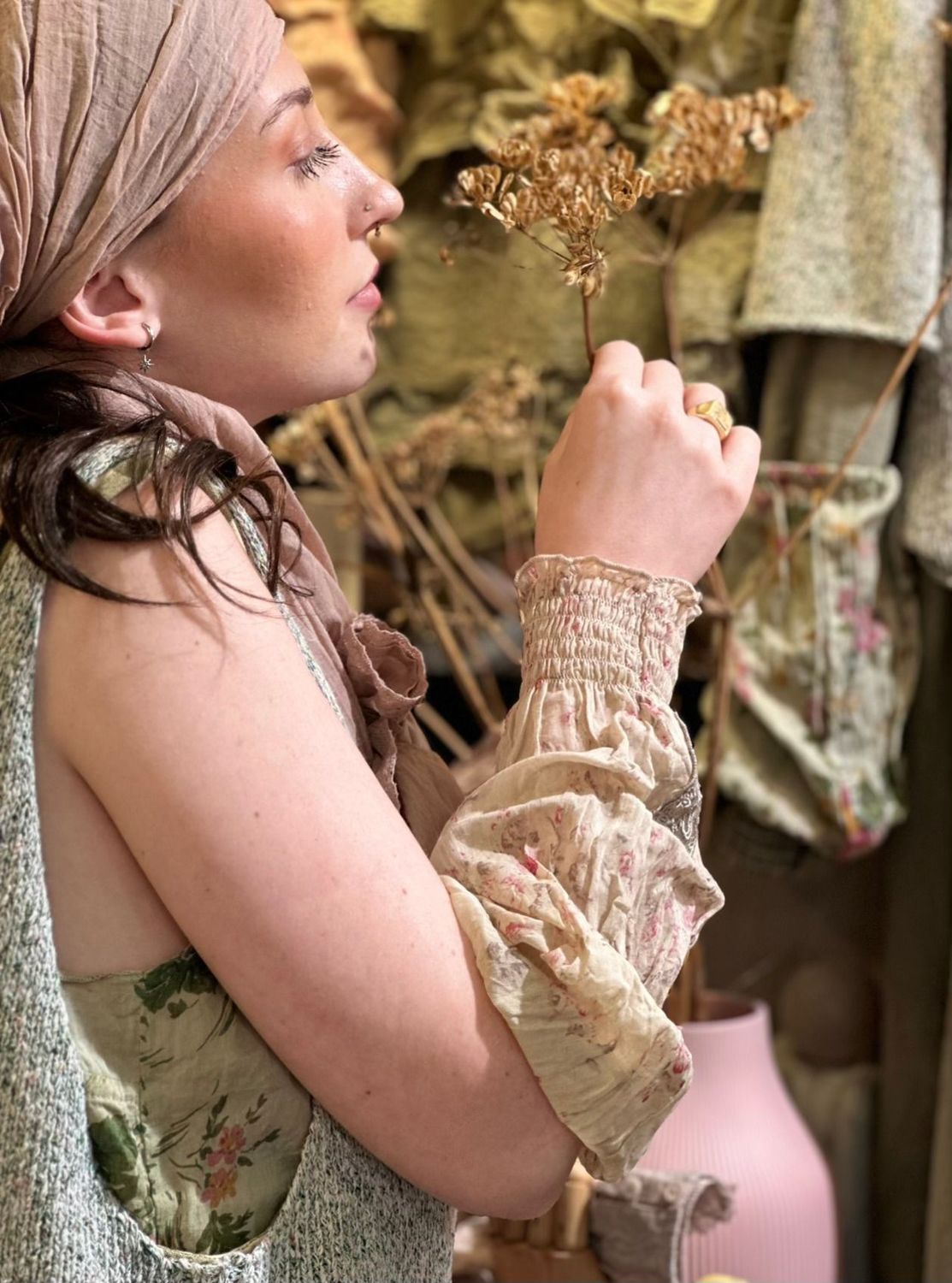 °Manchettes liberty beige rosé -40%